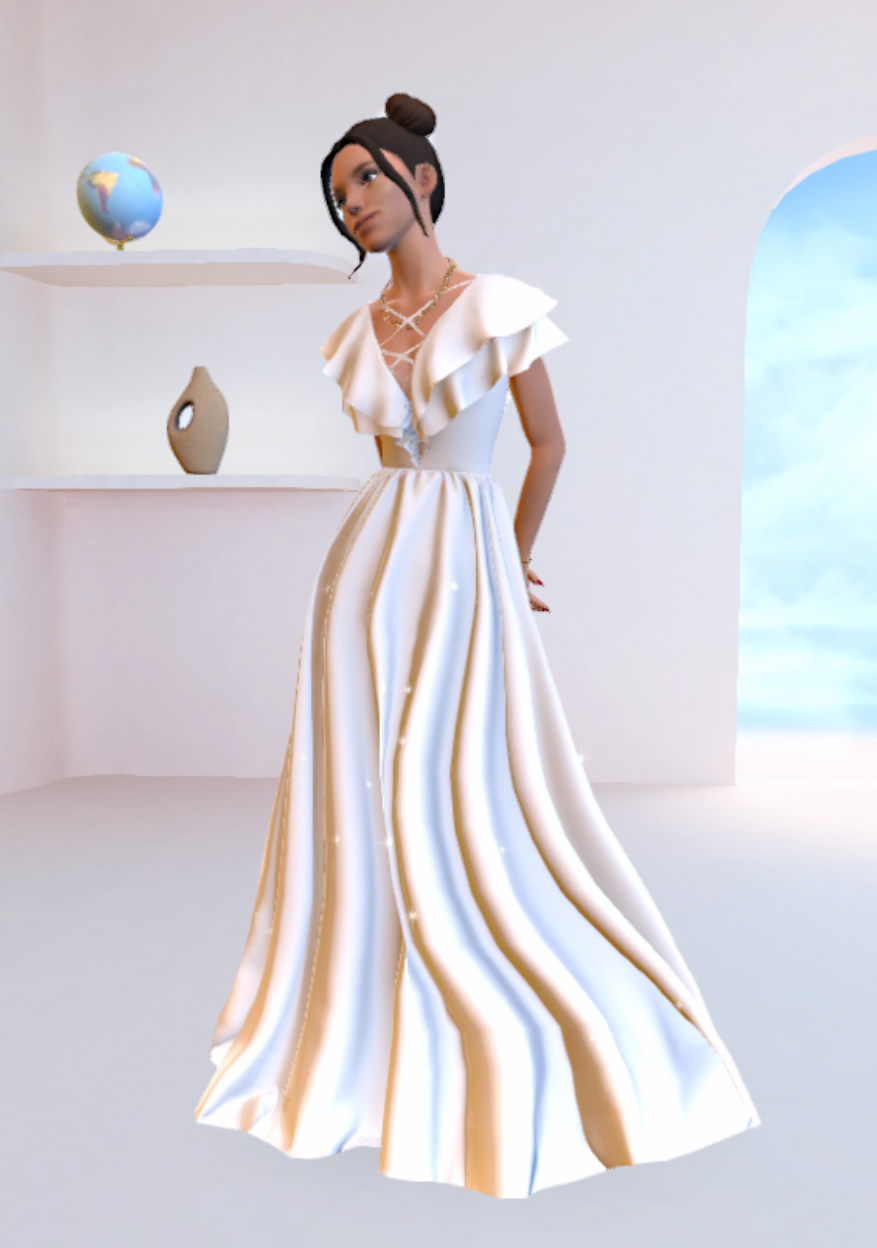 Tamarena in weißem Hochzeitskleid